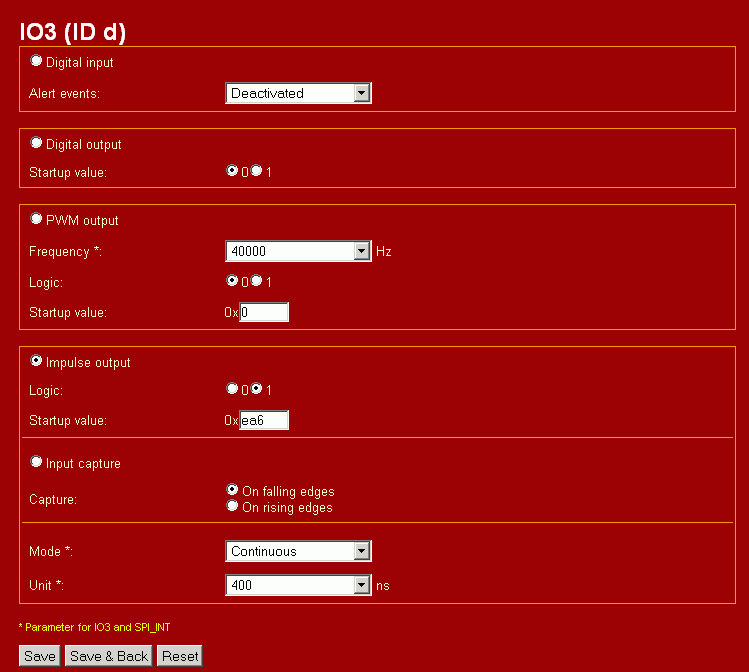 Servo configuration